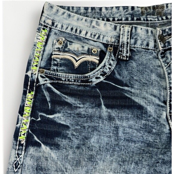 CJ Black Premium Jeans Mens 32x32 (Fit 32x30) Embroidered Relaxed Straight Y2K - Picture 5 of 9